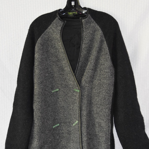 Shanghai Tang Jackets & Blazers - Shanghai Tang Wool Color Block Coat Jacket Bamboo Style Jade Buttons Size XL